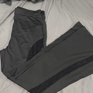 Black Yoga Pants with Lace Detail